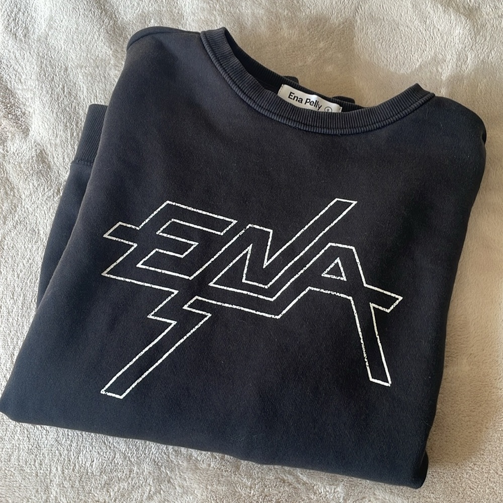 ENA PELLY Black Logo Sweatshirt